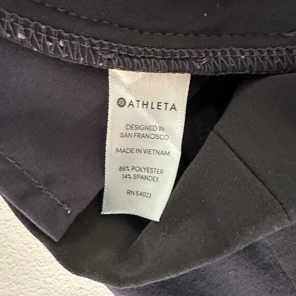 Athleta Gramercy Wide Leg Track Pants Blue Black Trim Size 12 Button Trouser - Picture 8 of 11